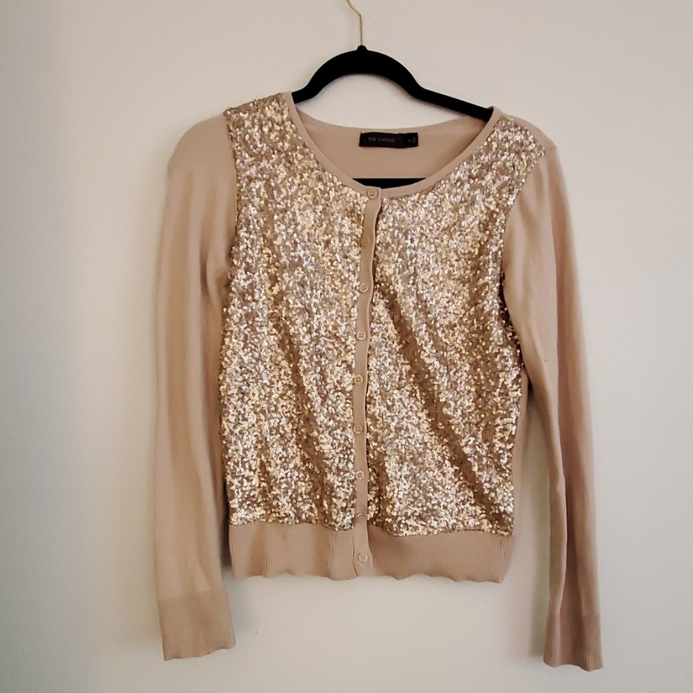 The Limited Blush Sequin Cardigan